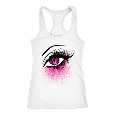 Breast Cancer Awareness Shirt, Pink Eye Black Shirt - Dashing Tee