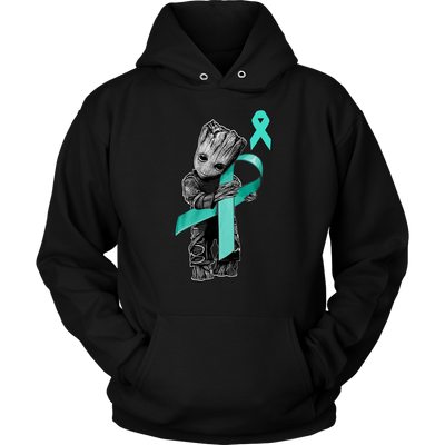 Baby-Groot-Hug-Teal-Ribbon-Shirt-breast-cancer-shirt-breast-cancer-cancer-awareness-cancer-shirt-cancer-survivor-pink-ribbon-pink-ribbon-shirt-awareness-shirt-family-shirt-birthday-shirt-best-friend-shirt-clothing-women-men-unisex-hoodie