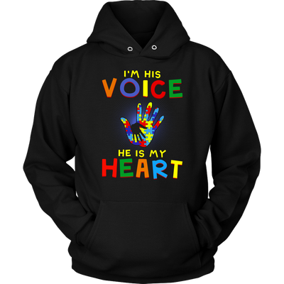 I'm-His-Voice-He-Is-My-Heart-Shirts-autism-shirts-autism-awareness-autism-shirt-for-mom-autism-shirt-teacher-autism-mom-autism-gifts-autism-awareness-shirt- puzzle-pieces-autistic-autistic-children-autism-spectrum-clothing-women-men-unisex-hoodie