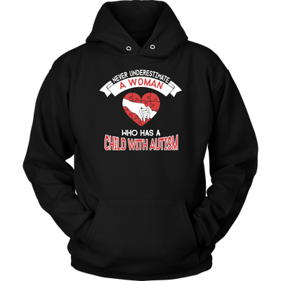 Never-Underestimate-A-Woman-Who-Has-a-Child-With-Autism-autism-shirts-autism-awareness-autism-shirt-for-mom-autism-shirt-teacher-autism-mom-autism-gifts-autism-awareness-shirt- puzzle-pieces-autistic-autistic-children-autism-spectrum-clothing-women-men-unisex-hoodie