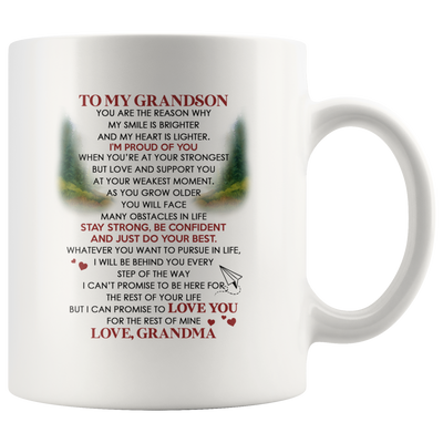 To My Grandson Love Grandma Mug, Grandson Mug