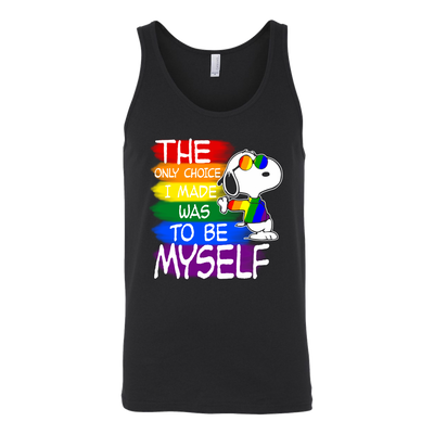 The-Only-Choice-I-Made-Was-To-Be-Myself-Shirts-Snoopy-Shirts-LGBT-SHIRTS-gay-pride-shirts-gay-pride-rainbow-lesbian-equality-clothing-women-men-unisex-tank-tops