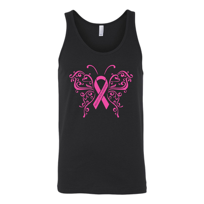 Butterfly-Pink-Ribbon-Shirts-breast-cancer-shirt-breast-cancer-cancer-awareness-cancer-shirt-cancer-survivor-pink-ribbon-pink-ribbon-shirt-awareness-shirt-family-shirt-birthday-shirt-best-friend-shirt-clothing-women-men-unisex-tank-tops