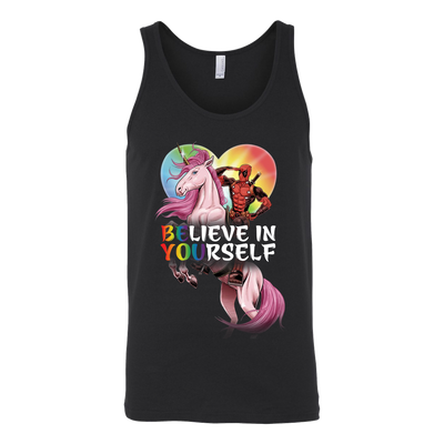 DEADPOOL-BELIEVE-IN-YOURSELF-LGBT-shirts-gay-pride-shirts-rainbow-lesbian-equality-clothing-men-women-unisex-tank-tops
