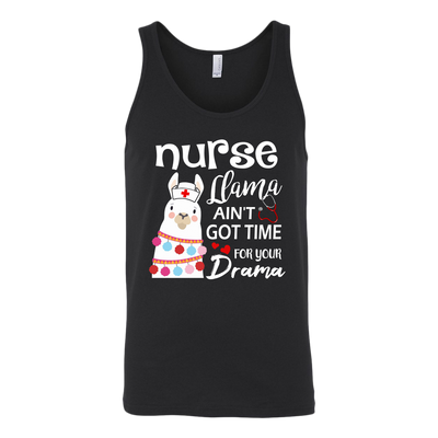 Nurse-Llama-Ain't-Got-Time-For-Your-Drama-Shirt-nurse-shirt-nurse-gift-nurse-nurse-appreciation-nurse-shirts-rn-shirt-personalized-nurse-gift-for-nurse-rn-nurse-life-registered-nurse-clothing-women-men-unisex-tank-tops