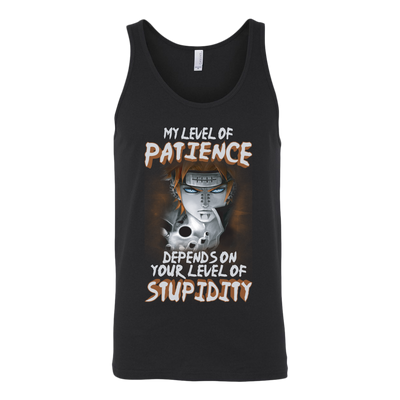 Naruto-Shirt-My-Level-Patience-Depends-On-Your-Level-of-Stupidity-Shirt-merry-christmas-christmas-shirt-anime-shirt-anime-anime-gift-anime-t-shirt-manga-manga-shirt-Japanese-shirt-holiday-shirt-christmas-shirts-christmas-gift-christmas-tshirt-santa-claus-ugly-christmas-ugly-sweater-christmas-sweater-sweater-family-shirt-birthday-shirt-funny-shirts-sarcastic-shirt-best-friend-shirt-clothing-women-men-unisex-tank-tops