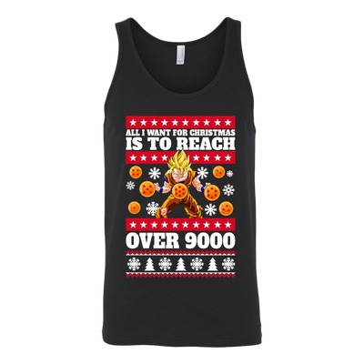 Dragon ball Shirt, Goku Shirt, Merry Christmas Shirt, All I Want for Christmas Is to Reach Over 9000 Shirt