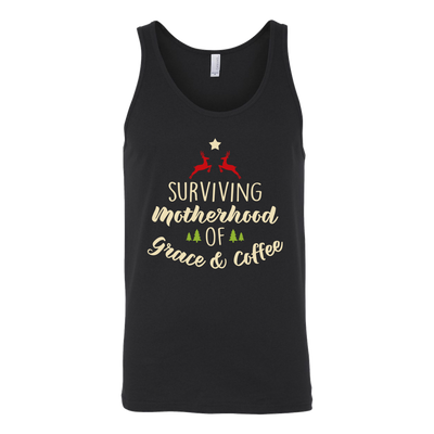 Surviving-Motherhood-on-Grace-and-Coffee-Shirt-mom-shirt-gift-for-mom-mom-tshirt-mom-gift-mom-shirts-mother-shirt-funny-mom-shirt-mama-shirt-mother-shirts-mother-day-anniversary-gift-family-shirt-birthday-shirt-funny-shirts-sarcastic-shirt-best-friend-shirt-clothing-women-men-unisex-tank-tops