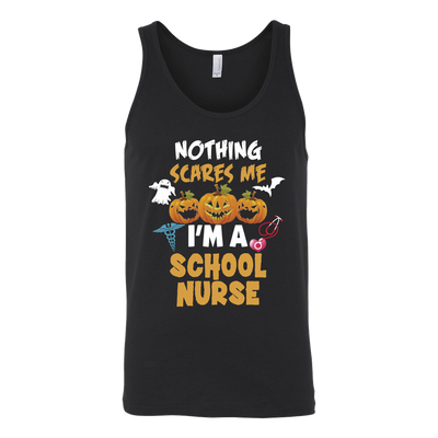 Nothing-Scares-Me-I'm-School-Nurse-Shirts-Halloween-Shirts-nurse-shirt-nurse-gift-nurse-nurse-appreciation-nurse-shirts-rn-shirt-personalized-nurse-gift-for-nurse-rn-nurse-life-registered-nurse-clothing-women-men-unisex-tank-tops