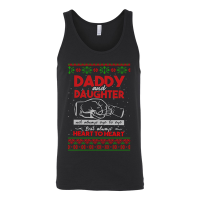Daddy-and-Daughter-Not-Always-Eye-to-Eye-But-Always-Heart-to-Heart-Shirts-dad-shirt-father-shirt-fathers-day-gift-new-dad-gift-for-dad-funny-dad shirt-father-gift-new-dad-shirt-anniversary-gift-family-shirt-birthday-shirt-funny-shirts-sarcastic-shirt-best-friend-shirt-clothing-women-men-unisex-tank-tops