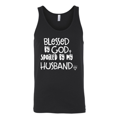 Blessed-by-God-Spoiled-by-My-Husband-Shirts-gift-for-wife-wife-gift-wife-shirt-wifey-wifey-shirt-wife-t-shirt-wife-anniversary-gift-family-shirt-birthday-shirt-funny-shirts-sarcastic-shirt-best-friend-shirt-clothing-women-men-unisex-tank-tops