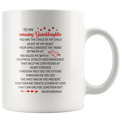 To My Amazing Granddaughter Mug, Granddaughter Mug