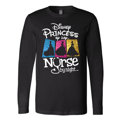 Disney-Princess-By-Day-Nurse-By-Night-Shirts-nurse-shirt-nurse-gift-nurse-nurse-appreciation-nurse-shirts-rn-shirt-personalized-nurse-gift-for-nurse-rn-nurse-life-registered-nurse-clothing-women-men-long-sleeve-shirt