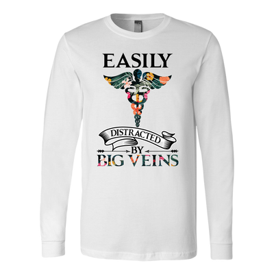 Easily-Distracted-By-Big-Veins-Shirt-nurse-shirt-nurse-gift-nurse-nurse-appreciation-nurse-shirts-rn-shirt-personalized-nurse-gift-for-nurse-rn-nurse-life-registered-nurse-clothing-women-men-long-sleeve-shirt