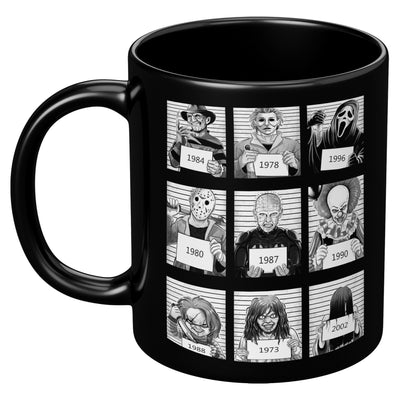 Dream Shirts Horror Killers Mugshots Mug, Freddy Krueger Jason Voorhees Pennywise Pinhead Chucky Mug