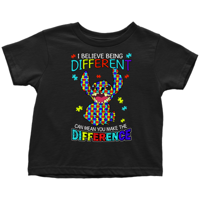 I-Believe-Being-Different-Can-Mean-You-Make-The-Difference-Shirts-autism-shirts-autism-awareness-autism-shirt-for-mom-autism-shirt-teacher-autism-mom-autism-gifts-autism-awareness-shirt- puzzle-pieces-autistic-autistic-children-autism-spectrum-clothing-kid-toddler-t-shirt