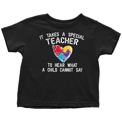 It-Takes-A-Special-Teacher-to-Hear-What-A-Child-Cannot-Say-Shirts-autism-shirts-autism-awareness-autism-shirt-for-mom-autism-shirt-teacher-autism-mom-autism-gifts-autism-awareness-shirt- puzzle-pieces-autistic-autistic-children-autism-spectrum-clothing-kid-toddler-t-shirt