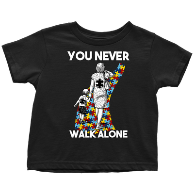 You-Never-Walk-Alone-Shirts-autism-shirts-autism-awareness-autism-shirt-for-mom-autism-shirt-teacher-autism-mom-autism-gifts-autism-awareness-shirt- puzzle-pieces-autistic-autistic-children-autism-spectrum-clothing-kid-toddler-t-shirt