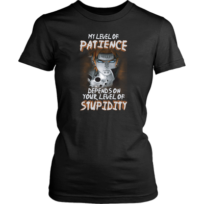 Naruto-Shirt-My-Level-Patience-Depends-On-Your-Level-of-Stupidity-Shirt-merry-christmas-christmas-shirt-anime-shirt-anime-anime-gift-anime-t-shirt-manga-manga-shirt-Japanese-shirt-holiday-shirt-christmas-shirts-christmas-gift-christmas-tshirt-santa-claus-ugly-christmas-ugly-sweater-christmas-sweater-sweater-family-shirt-birthday-shirt-funny-shirts-sarcastic-shirt-best-friend-shirt-clothing-women-shirt