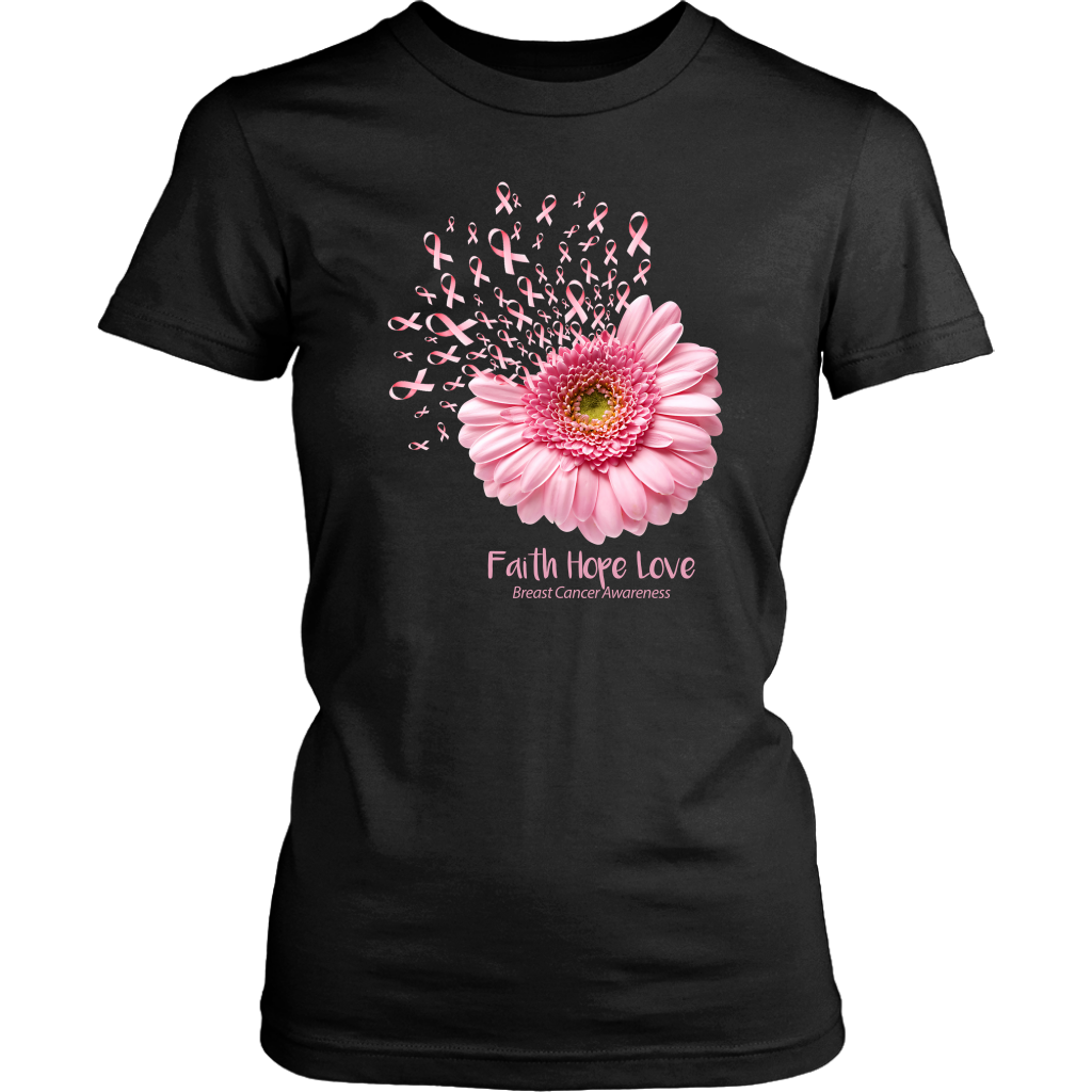 Breast Cancer Awareness Shirt, Faith Hope Love Shirt - Dashing Tee