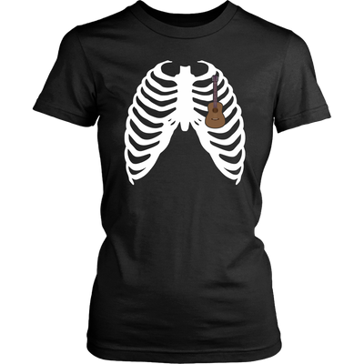 Guitar Skeleton Rib Cage Acoustic Guitar Shirt, Guitar Shirt
