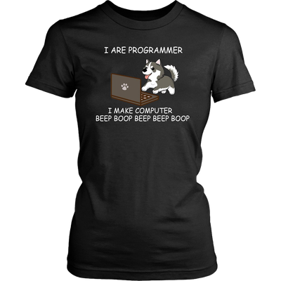 I Are Programmer I Make Computer Beep Funny Cute Dog Shirt