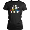Eat Sleep Lesbian Repeat Shirt, LGBT Shirt, District Women