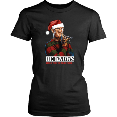 He-Knows-When-You-re-Sleeping-Freddy-Krueger-Christmas-Santa-Claus-Shirt-merry-christmas-christmas-shirt-holiday-shirt-christmas-shirts-christmas-gift-christmas-tshirt-santa-claus-ugly-christmas-ugly-sweater-christmas-sweater-sweater-family-shirt-birthday-shirt-funny-shirts-sarcastic-shirt-best-friend-shirt-clothing-women-shirt