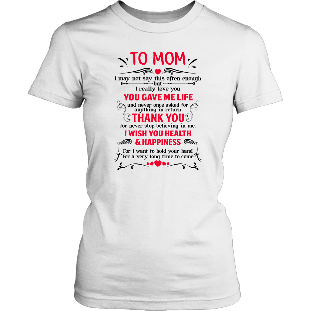I Love My Mom Funny Mothers Day Gifts For Mommy Mama Shirt