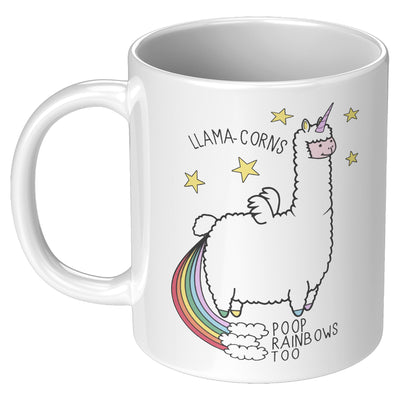 Llama-corns Poop Rainbows Too Mug Cup