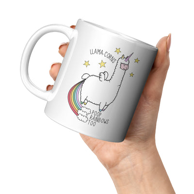 Llama-corns Poop Rainbows Too Mug Cup