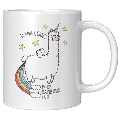 Llama-corns Poop Rainbows Too Mug Cup