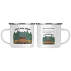 Que Sera Sera mug, camping mug, enamel mug, outdoor mug