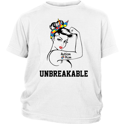 Autism-Mom-Shirt-Unbreakable-Shirt-Rosie-the-Riveter-Shirt-autism-shirts-autism-awareness-autism-shirt-for-mom-autism-shirt-teacher-autism-mom-autism-gifts-autism-awareness-shirt- puzzle-pieces-autistic-autistic-children-autism-spectrum-clothing-unisex-youth-shirt