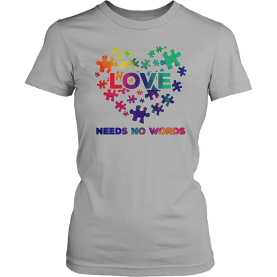 Autism Love Needs No Words, Grey Shirt