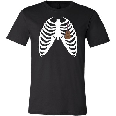 Guitar Skeleton Rib Cage Acoustic Guitar Shirt, Guitar Shirt