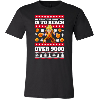 Dragon ball Shirt, Goku Shirt, Merry Christmas Shirt, All I Want for Christmas Is to Reach Over 9000 Shirt