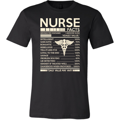Nurse T-shirt. Nurse Facts Daily Value. Funny Nurse Hoodie, Nurse Tshirt, Nurse Shirt, Nurse Gift, Gift for Nurse, Nurse, Gift for Her.