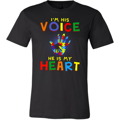 I'm-His-Voice-He-Is-My-Heart-Shirts-autism-shirts-autism-awareness-autism-shirt-for-mom-autism-shirt-teacher-autism-mom-autism-gifts-autism-awareness-shirt- puzzle-pieces-autistic-autistic-children-autism-spectrum-clothing-men-shirt