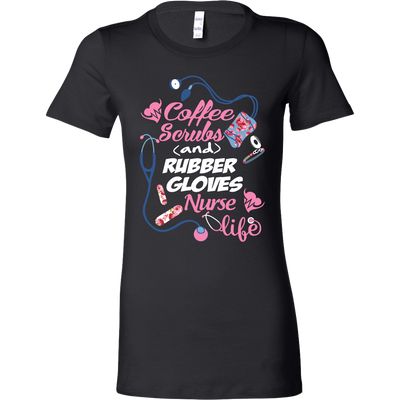 Coffee-Scrubs-and-Rubber-Gloves-Nurse-Life-Shirts-nurse-shirt-nurse-gift-nurse-nurse-appreciation-nurse-shirts-rn-shirt-personalized-nurse-gift-for-nurse-rn-nurse-life-registered-nurse-clothing-women-shirt