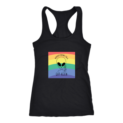 Nobody-Knows-I'm-a-Gay-Alien-Shirts-LGBT-SHIRTS-gay-pride-shirts-gay-pride-rainbow-lesbian-equality-clothing-women-men-racerback-tank-tops