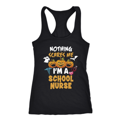 Nothing-Scares-Me-I'm-School-Nurse-Shirts-Halloween-Shirts-nurse-shirt-nurse-gift-nurse-nurse-appreciation-nurse-shirts-rn-shirt-personalized-nurse-gift-for-nurse-rn-nurse-life-registered-nurse-clothing-women-men-racerback-tank-tops