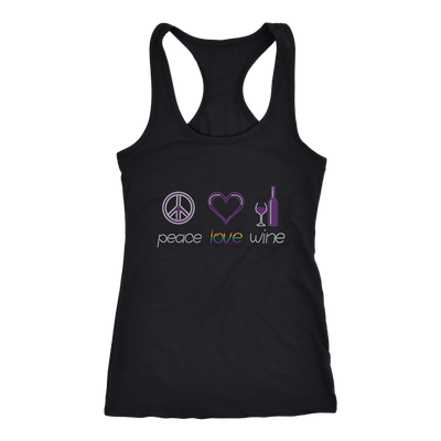 Peace-Love-Wine-Shirts-LGBT-SHIRTS-gay-pride-shirts-gay-pride-rainbow-lesbian-equality-clothing-women-men-racerback-tank-tops