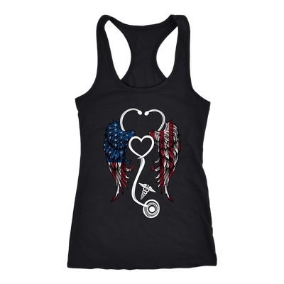 Nurse Angel Wings American Flag, Nurse Shirt