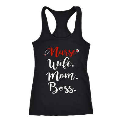 Nurse-Wife-Mom-Boss-Shirt-nurse-shirt-nurse-gift-nurse-nurse-appreciation-nurse-shirts-rn-shirt-personalized-nurse-gift-for-nurse-rn-nurse-life-registered-nurse-clothing-women-men-racerback-rank-tops