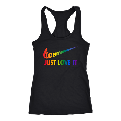 LGBT-JUST-LOVE-IT-LGBT-SHIRTS-gay-pride-SHIRTS-rainbow-lesbian-equality-clothing-women-men-racerback-tank-tops