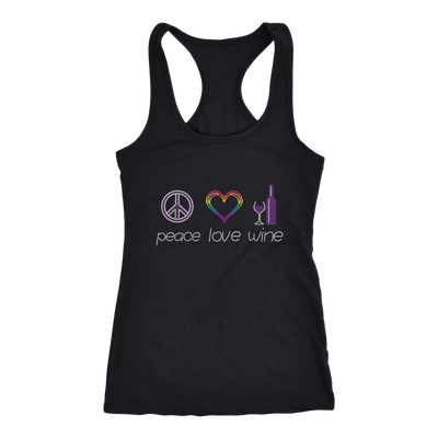 Peace-Love-Wine-Shirts-LGBT-SHIRTS-gay-pride-shirts-gay-pride-rainbow-lesbian-equality-clothing-women-men-racerback-tank-tops