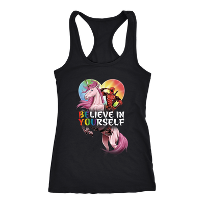 DEADPOOL-BELIEVE-IN-YOURSELF-LGBT-shirts-gay-pride-shirts-rainbow-lesbian-equality-clothing-men-women-racerback-tank-tops