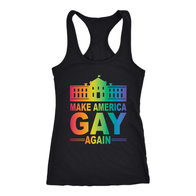 MAKE-AMERICA-GAY-AGAIN-lgbt-shirts-gay-pride-rainbow-lesbian-equality-clothing-women-men-racerback-tank-tops