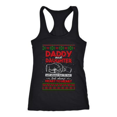 Daddy-and-Daughter-Not-Always-Eye-to-Eye-But-Always-Heart-to-Heart-Shirts-dad-shirt-father-shirt-fathers-day-gift-new-dad-gift-for-dad-funny-dad shirt-father-gift-new-dad-shirt-anniversary-gift-family-shirt-birthday-shirt-funny-shirts-sarcastic-shirt-best-friend-shirt-clothing-women-men-racerback-tank-tops